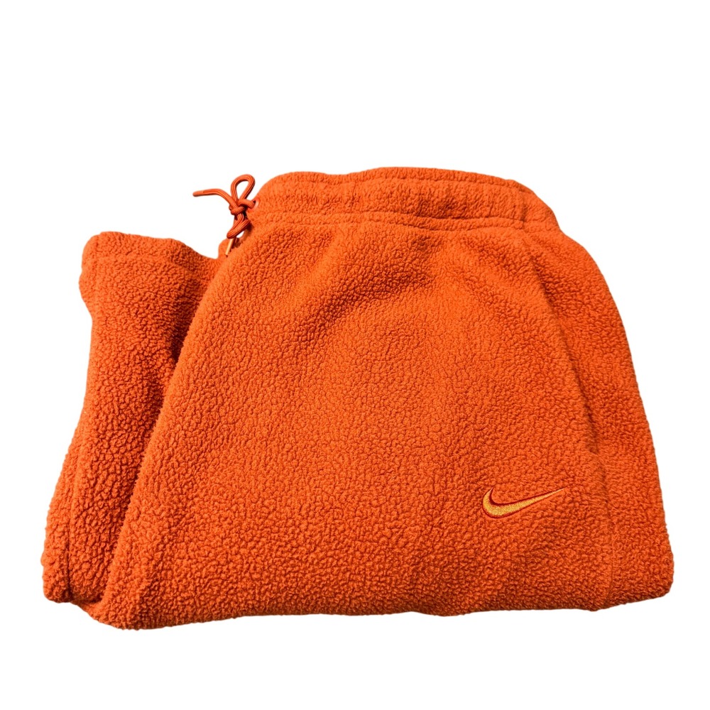 Nike Pants Womens XXL Sportswear Plush Fleece Rugged Orange Athleisure Wide Leg